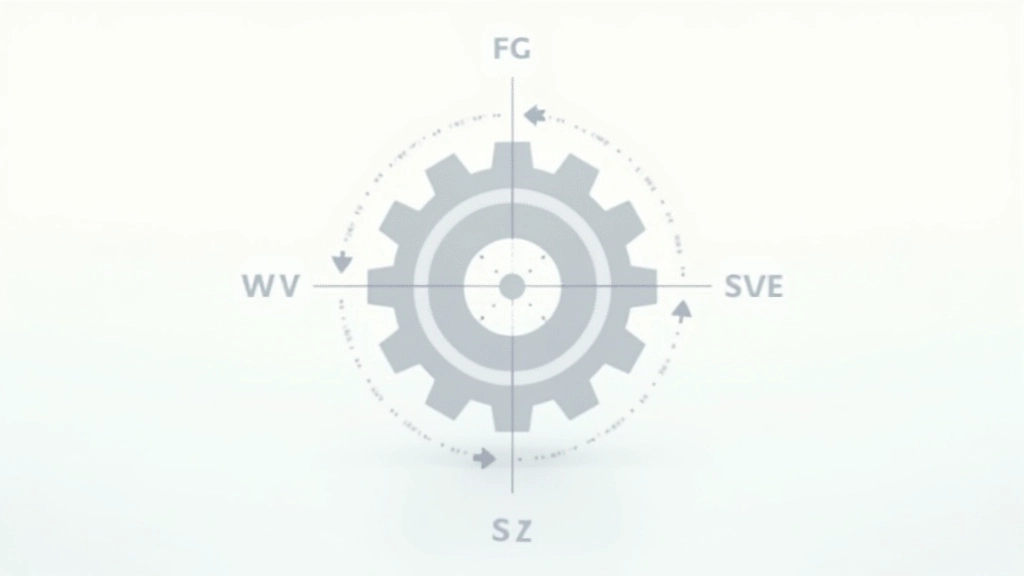 Diagrama de estructura SVG mostrando puntos de anclaje y ejes de rotación en un icono de engranaje